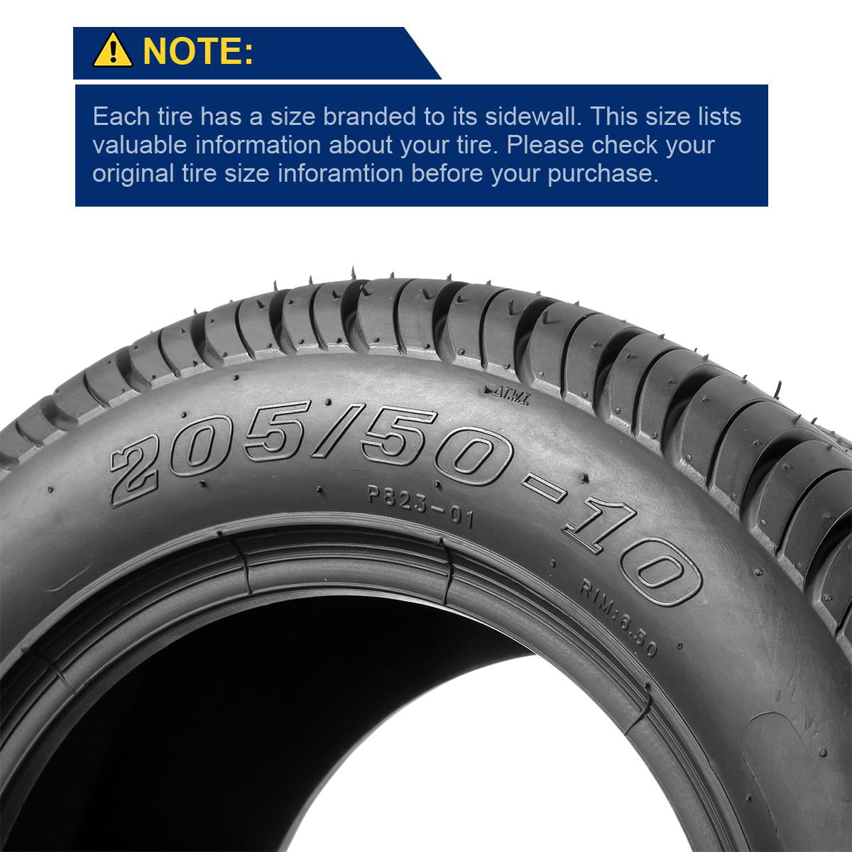 MaxAuto Golf Cart Tires 205/50-10 205x50-10 Low Profile, 4Pcs