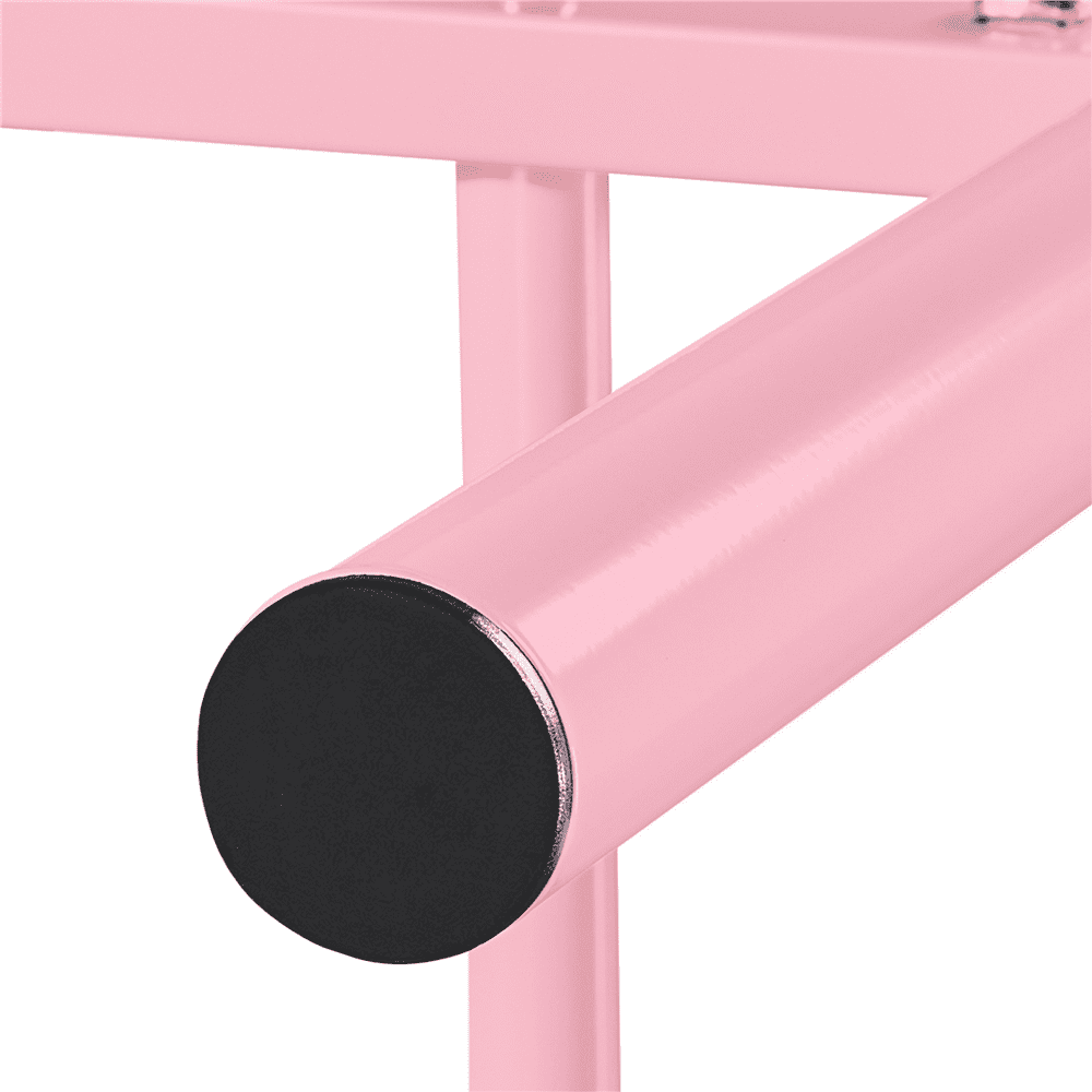 Easyfashion Jocelyn Modern Graceful Scroll Metal Platform Twin Bed,Pink