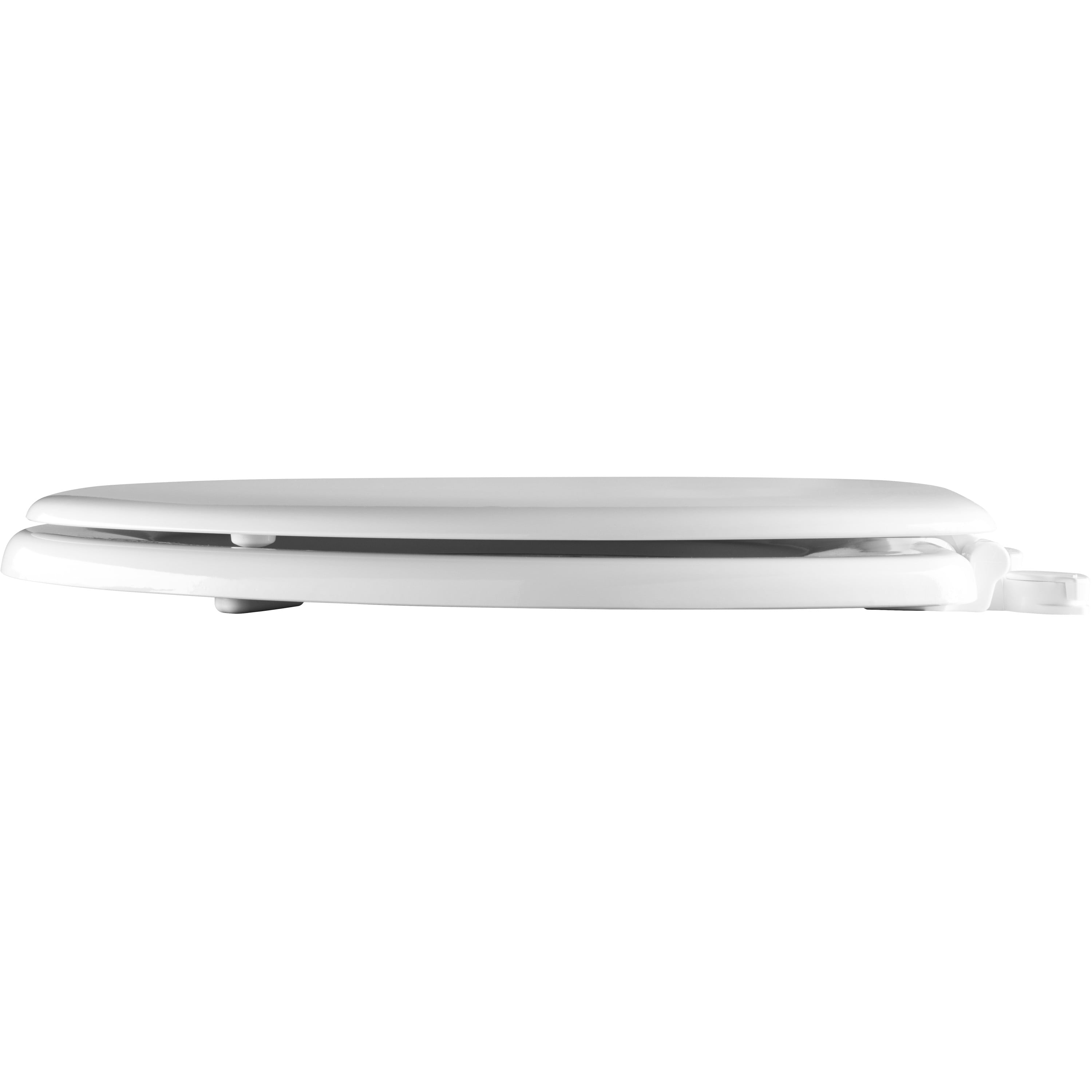 MAYFAIR Elongated Enameled Wood Toilet Seat in White with Easy•Clean & Change® Hinge