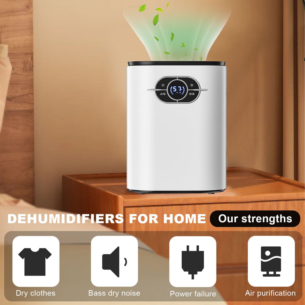 Small Dehumidifiers for Basements Home, 1200ml Ultra Quiet Dehumidifier with Auto-off, 480 Sq ft