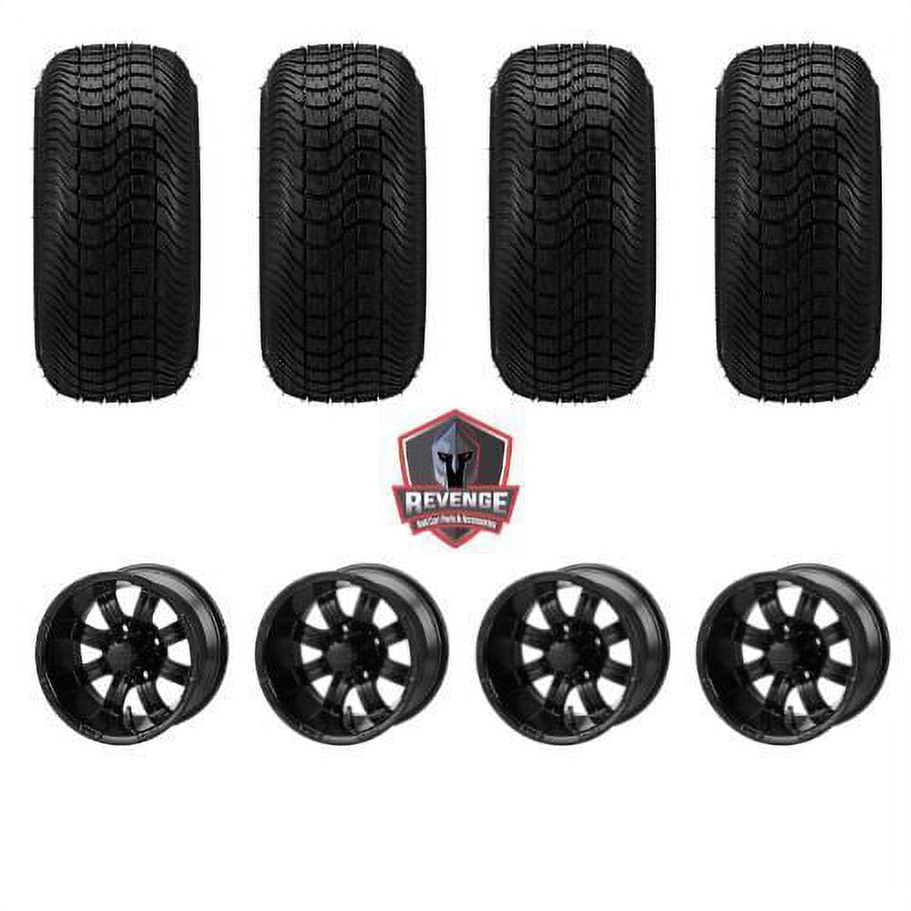 12" Casino Matte Black Golf Cart Wheels and Tires Combo (215/35-12) Set of 4