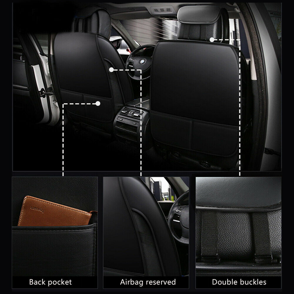 OTOEZ Luxury Auto Seat Cover Leather Front Full Set Car Seat Covers Protectors