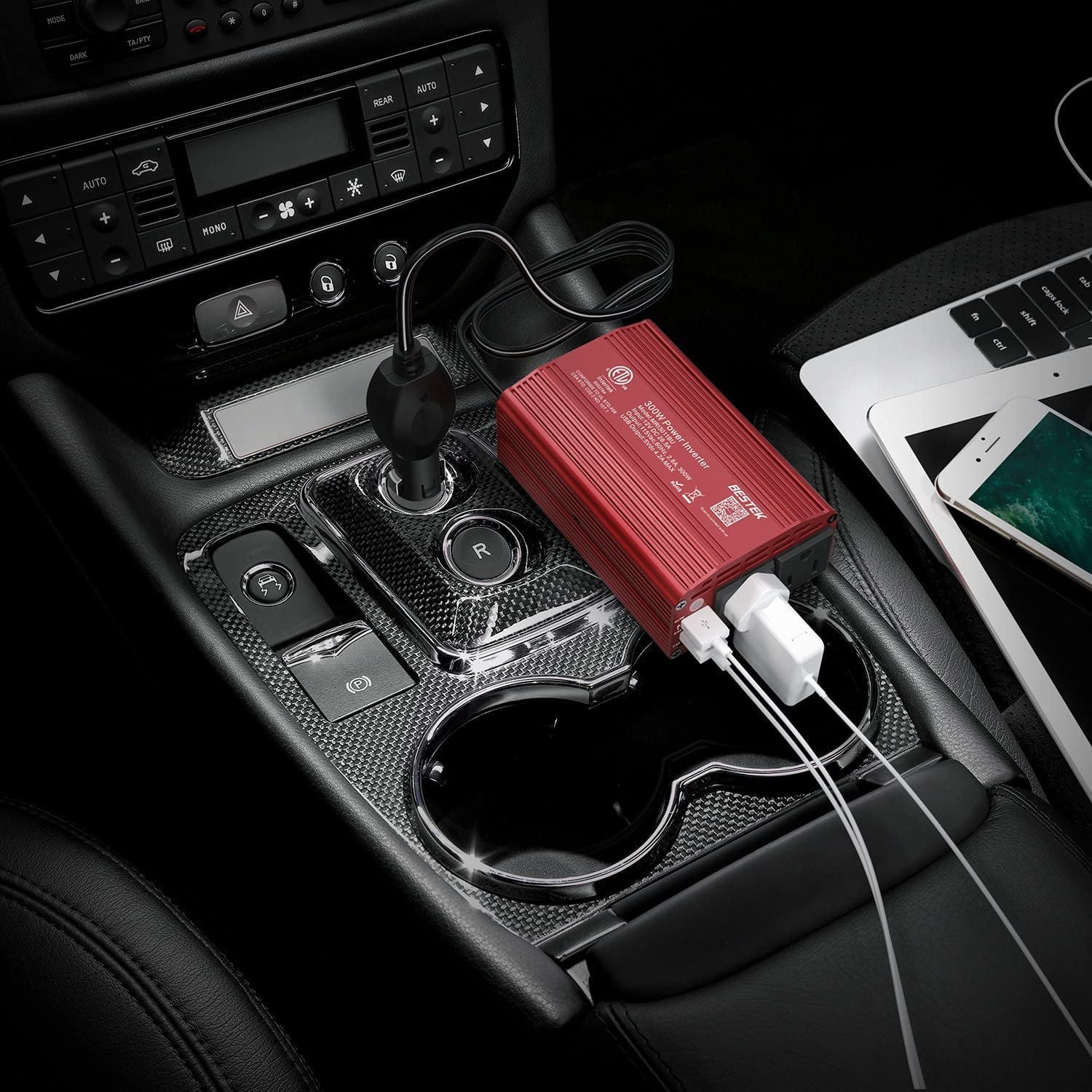 BESTEK 300W Car Inverter,DC 12V to 110V AC Power Inverter with 4.2A 2 USB Ports