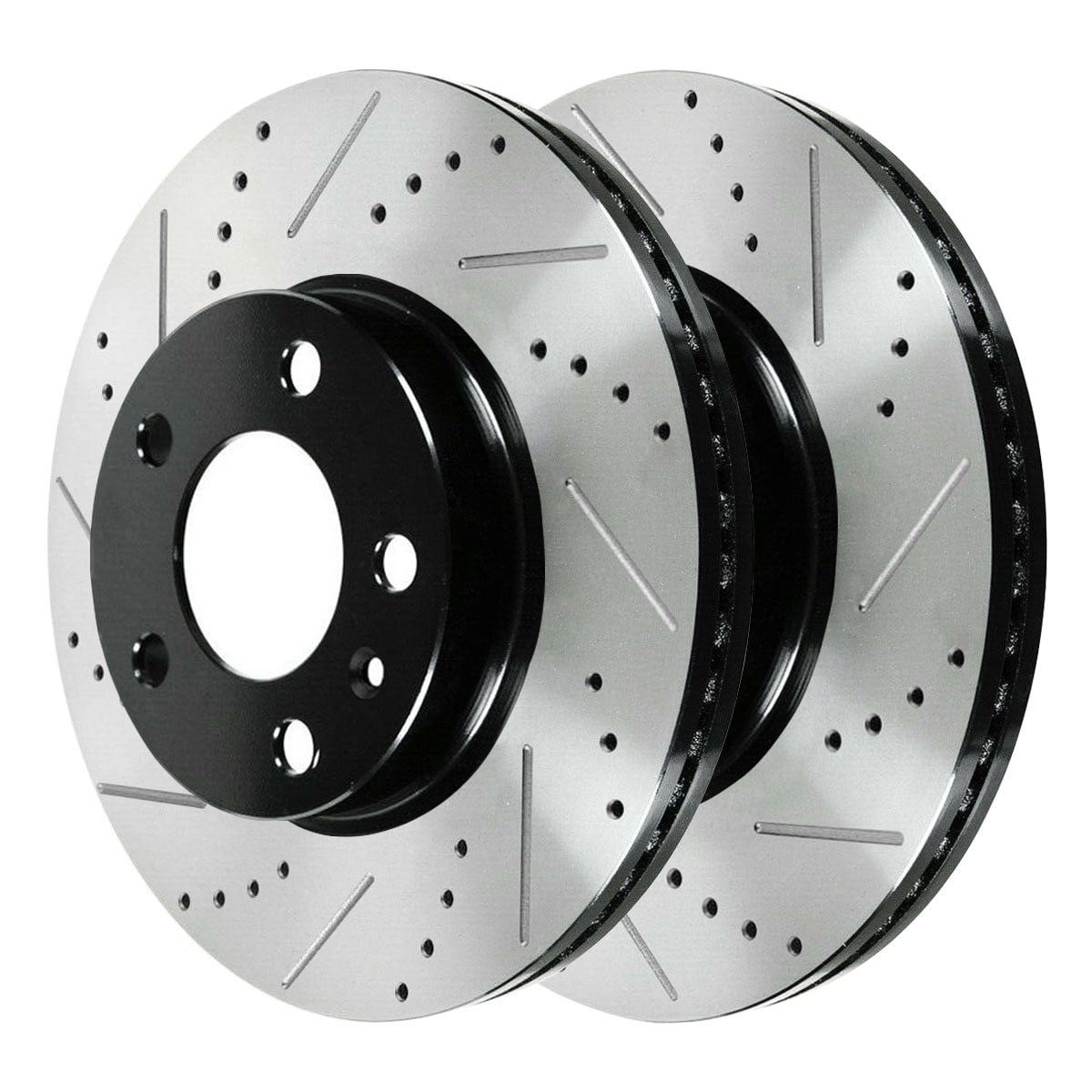 AutoShack Front Drilled Slotted Brake Rotors Black and Ceramic Pads Kit Driver and Passenger Side Replacement for 2011-2013 2014 2015 Chevrolet Cruze 2012-2017 Sonic 2016 Cruze Limited 1.4L 1.8L FWD