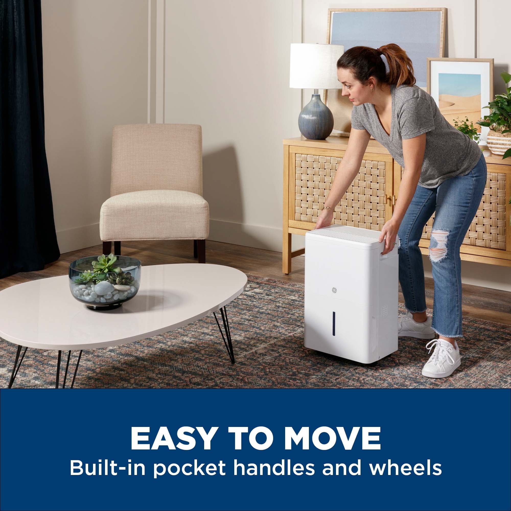 GE Energy Star Portable Dehumidifier 35 Pint, Perfect for Basement or Rooms up to 3000 Sq ft
