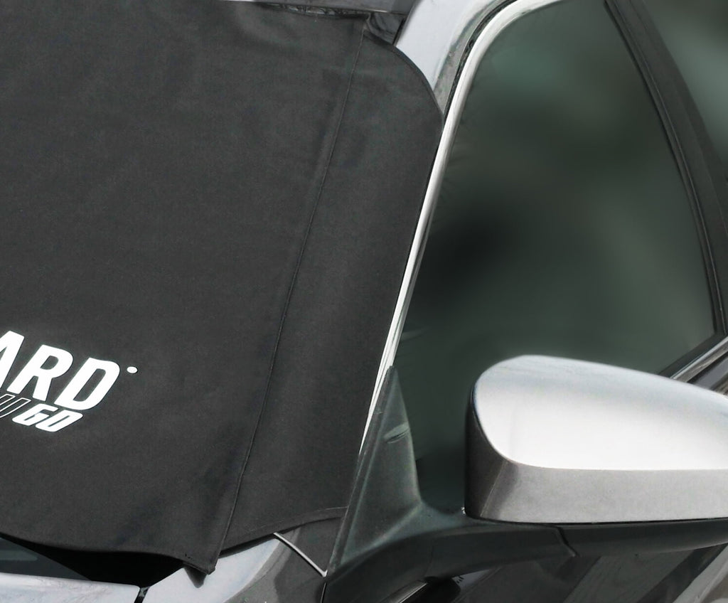 Frost Guard Go Windshield Cover for Snow and Ice, One Size, Security Panels, 61x32 inches, Black