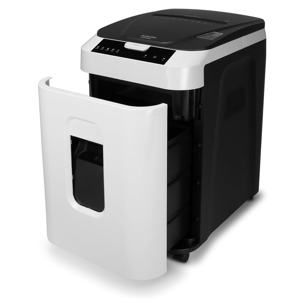 Aurora GB Commercial Grade 200-Sheet Auto Feed Micro-Cut Paper Shredder with Pullout Basket