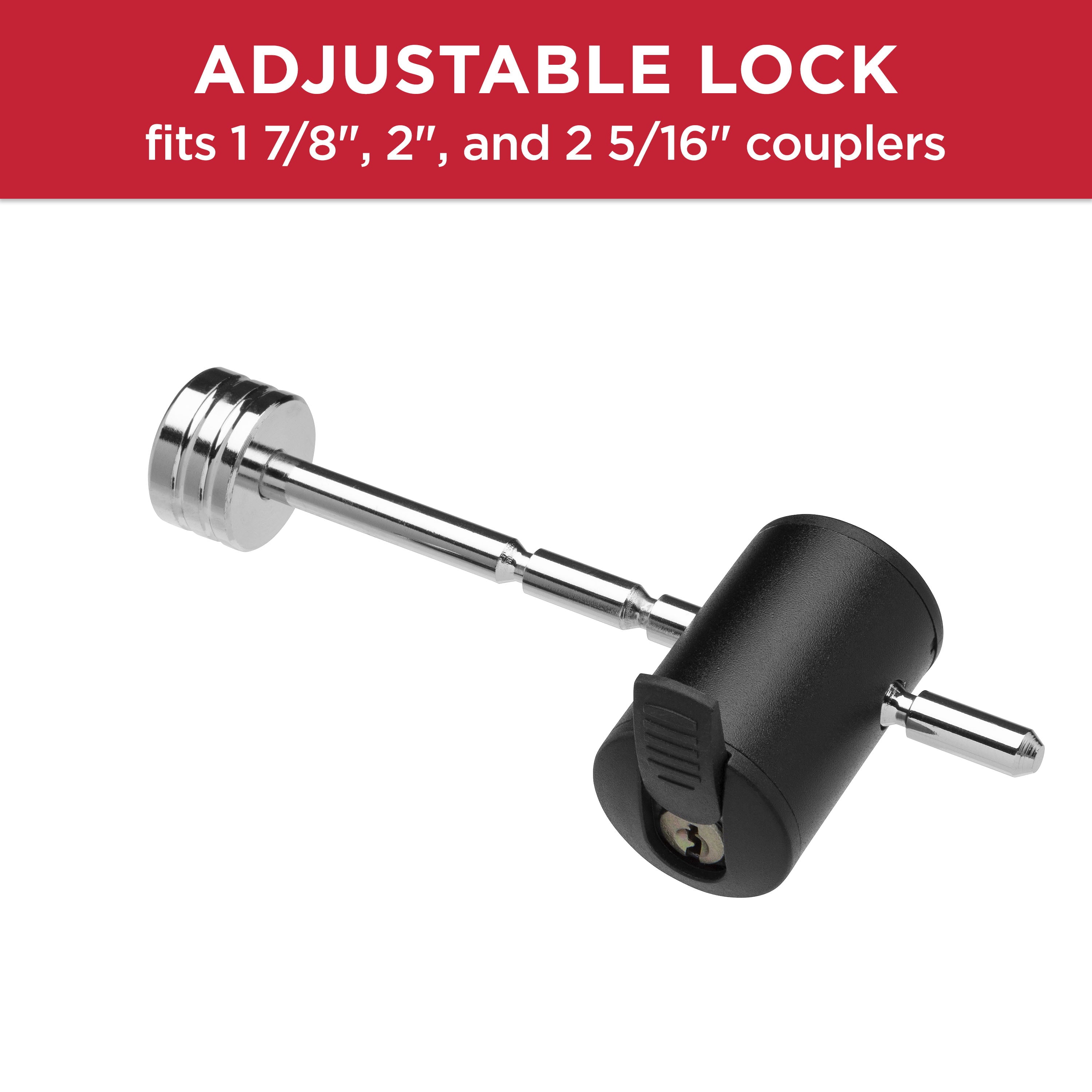 TowSmart Adjustable Coupler Locking Pin, Fits 1" to 3" Coupler Spans, Silver, 7274