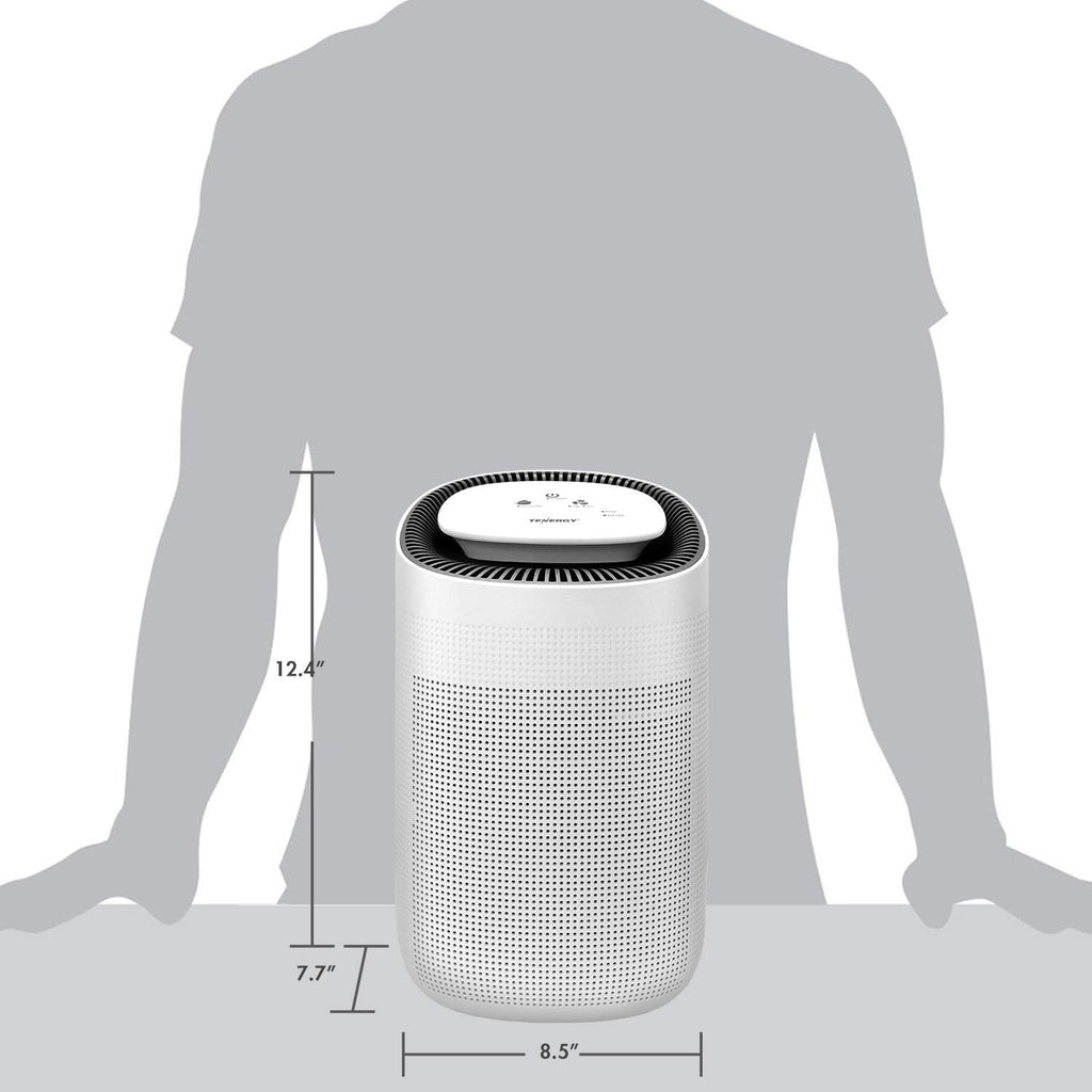 Tenergy Sorbi 1000ml Air Dehumidifier w/Air Purifying Function, True HEPA Filter, Auto Shutoff, Touch Control Adjustable Air Speed, Ultra-Quiet Allergies Eliminator, Ideal for Closets and Bathrooms