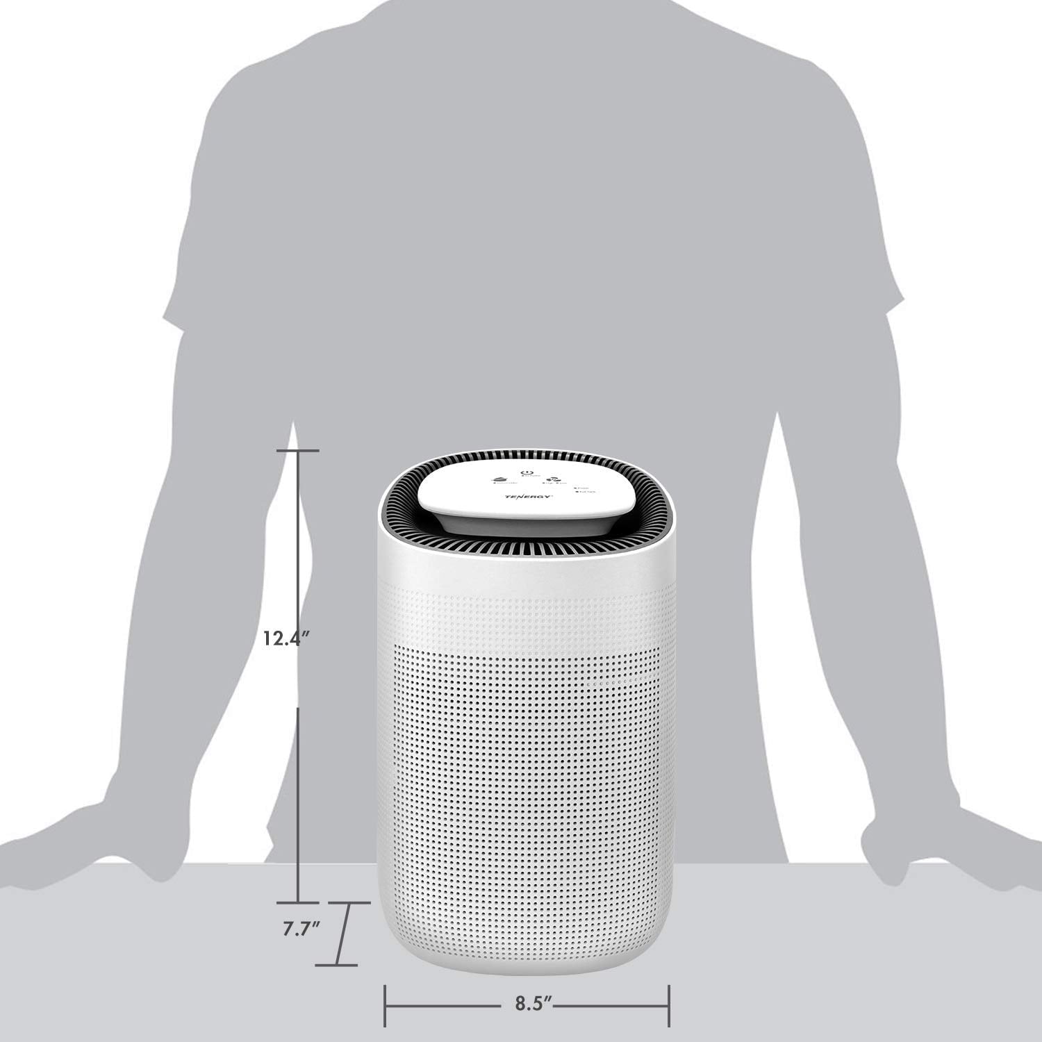 Tenergy Sorbi 1000ml Air Dehumidifier w/Air Purifying Function, True HEPA Filter, Auto Shutoff, Touch Control Adjustable Air Speed, Ultra-Quiet Allergies Eliminator, Ideal for Closets and Bathrooms