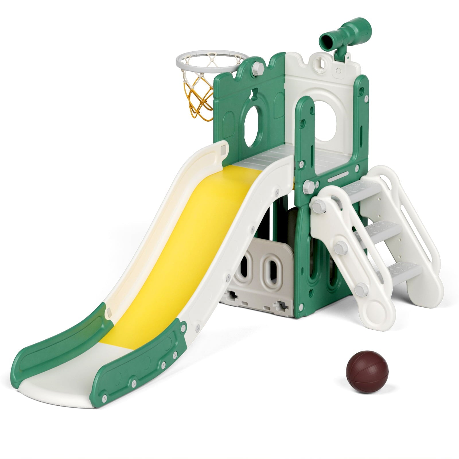 KORIMEFA Toddler Slide for Age 1-3 Outdoor Playset Indoor Playground Kids Slides for Backyard Baby Slide 6 in 1 Climber Slides
