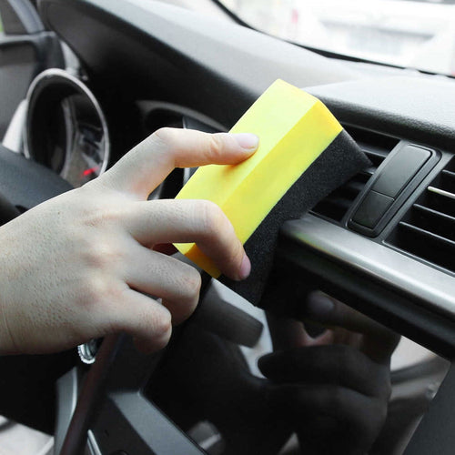 12/6pcs Car Care Applicator Pad, Car Tire Wheel Dressing Curved Foam Sponge Pad,  Gloss Shine Color Polishing Sponge Wax, Mess Free Application Tire Dressings, Reusable and Washable