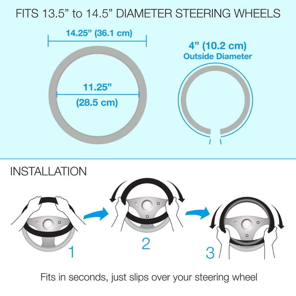 BDK WB Warner Brothers Scooby Doo Steering Wheel Cover for Standard Size Wheels (14.5-15.5") (Black)