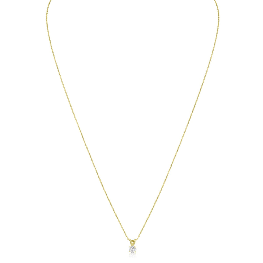 SuperJeweler 14 Karat Yellow Gold 1/6 Carat Diamond Solitaire Necklace, 18 Inches For Women