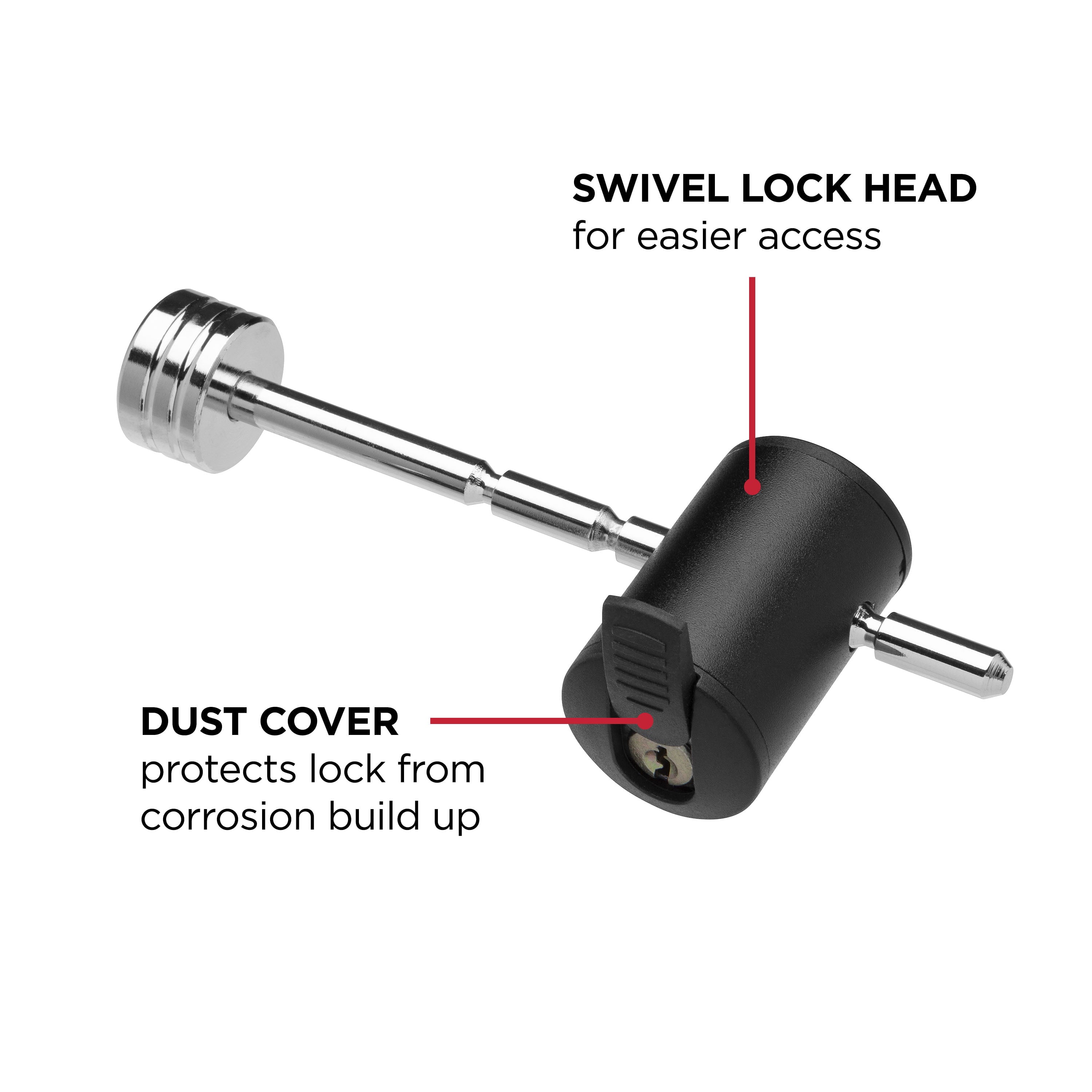 TowSmart Adjustable Coupler Locking Pin, Fits 1" to 3" Coupler Spans, Silver, 7274