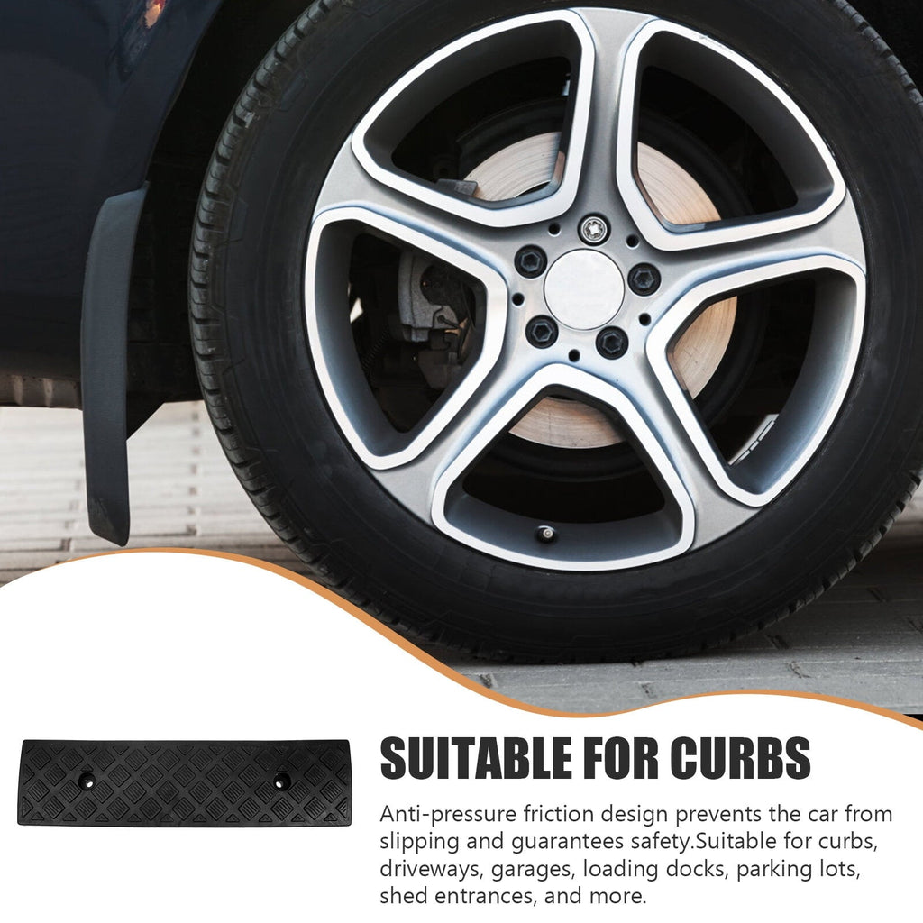 Rubber Curb Ramp Heavy Duty Rubber Threshold Ramp 10 Ton Car Vehicle Curbside Driveway Ramp for Loading Dock Sidewalk Wheelchair