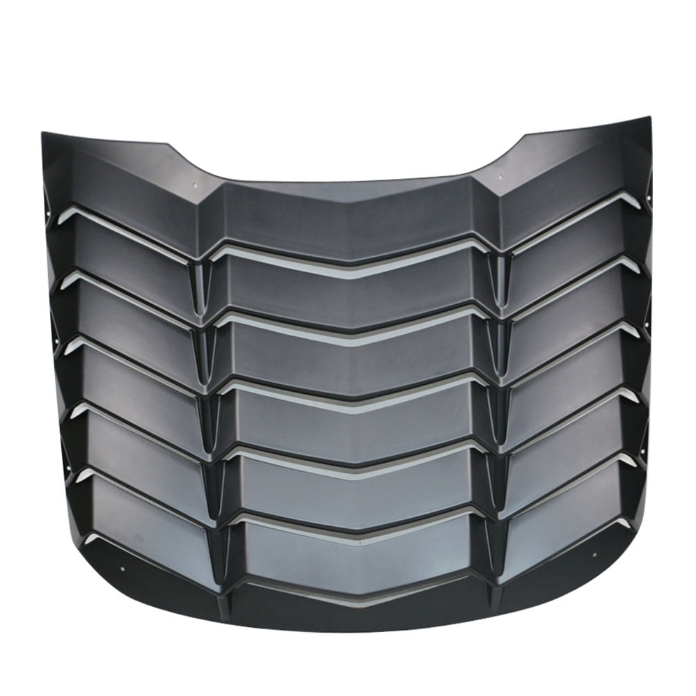 Ikon Motorsports Compatible with 15-23 Ford Mustang IKON Rear Window Louver Sun Shade Cover Windshield Vent - ABS 2015 2016 2017 2018 2019 2020