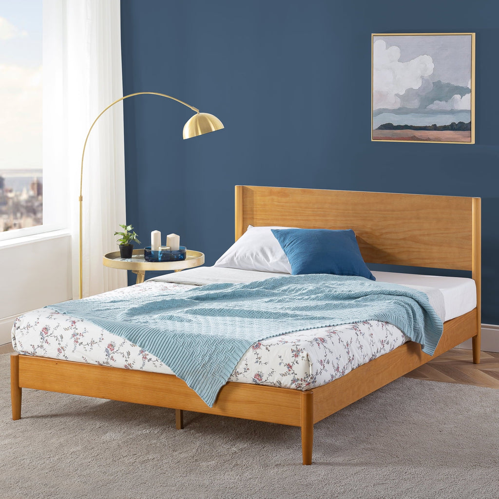 Zinus Allen 35" Mid Century Wood Platform Bed Frame, Queen
