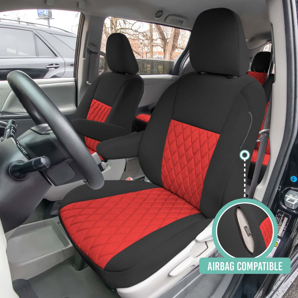 FH Group Waterproof Neoprene Custom Fit Car Seat Covers for 2011-20 Toyota Sienna - Front Set
