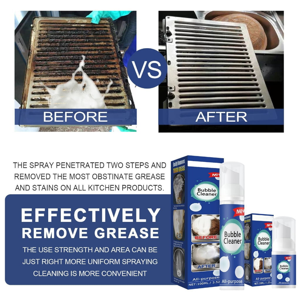 Magic Degreaser Cleaner Spray 30ml/100ml Multi-Purpose Foam Cleaner Stain Remover Kitchen Degreasing Household Cleaning