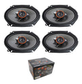 Two Pair of Alphasonik 6x8" 1400W 4 Ohm 3-Way Coaxial Speaker System AS268P