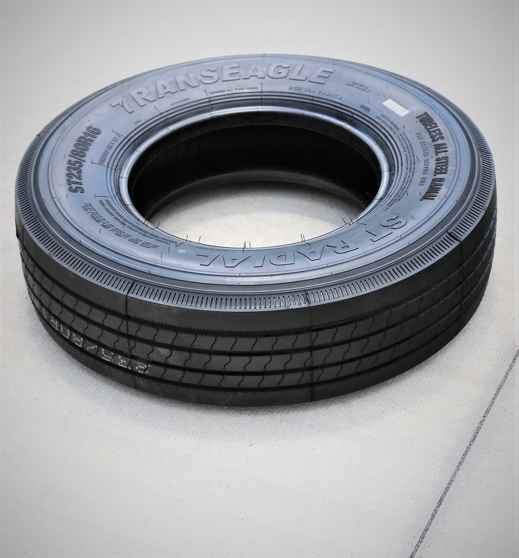 Set of 4 (FOUR) Transeagle All Steel ST Radial ST 235/80R16 Load H (16 Ply) Trailer Tires