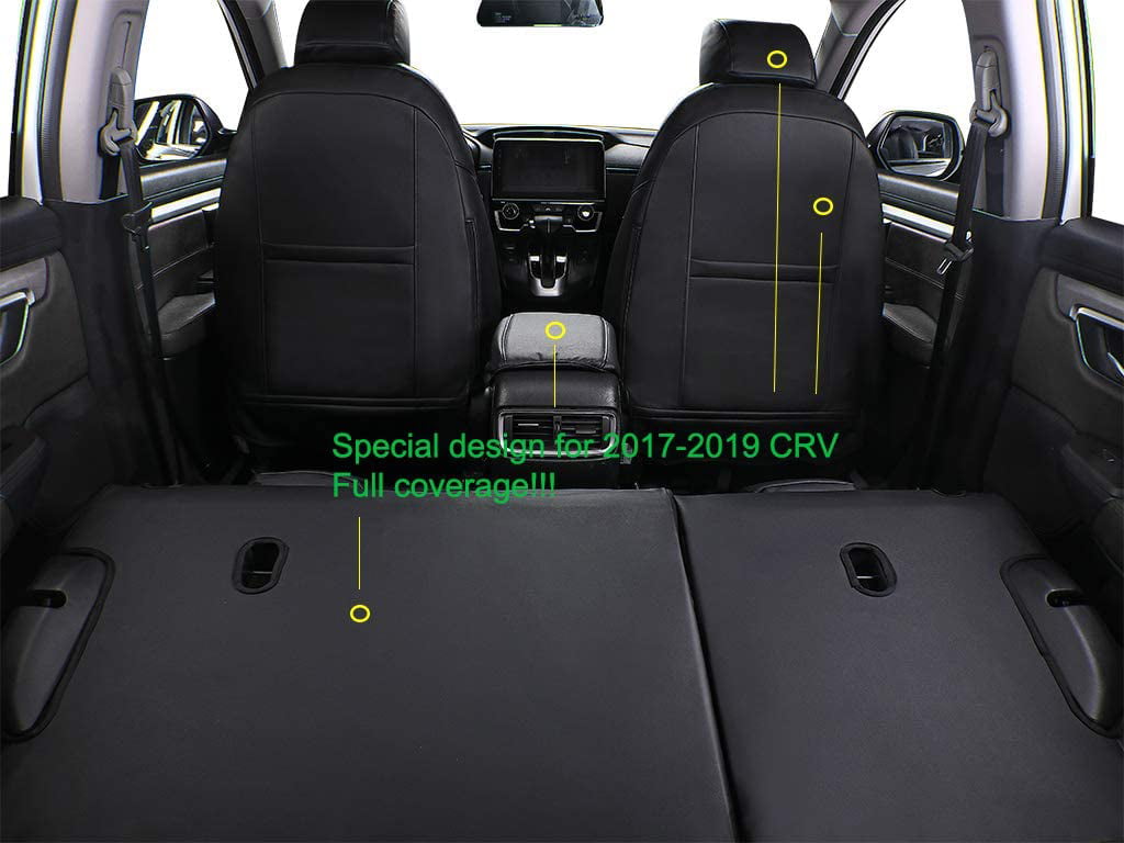 EKR Custom Fit CRV Car Seat Covers for Honda CRV 2023 2024 - Full Set Leather Auto Seat Covers (Black)