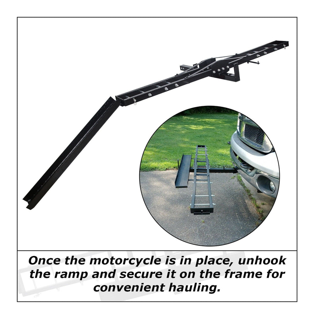 Kojem 500 Lbs Heavy Duty Motorcycle Dirt Bike Scooter Carrier Hitch Rack Hauler Trailer with Loading Ramp