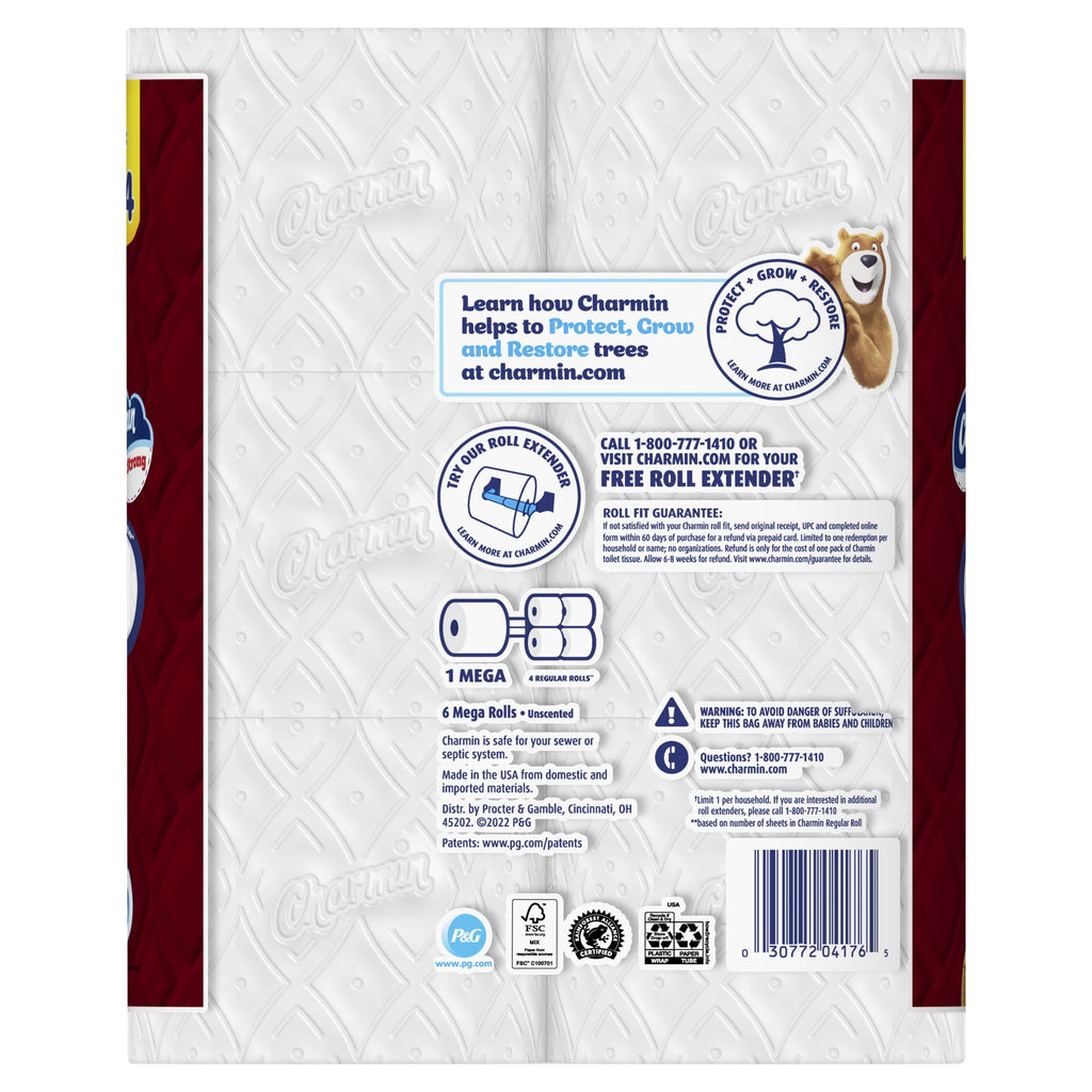 Charmin Ultra Strong Toilet Paper, 6 Mega Rolls