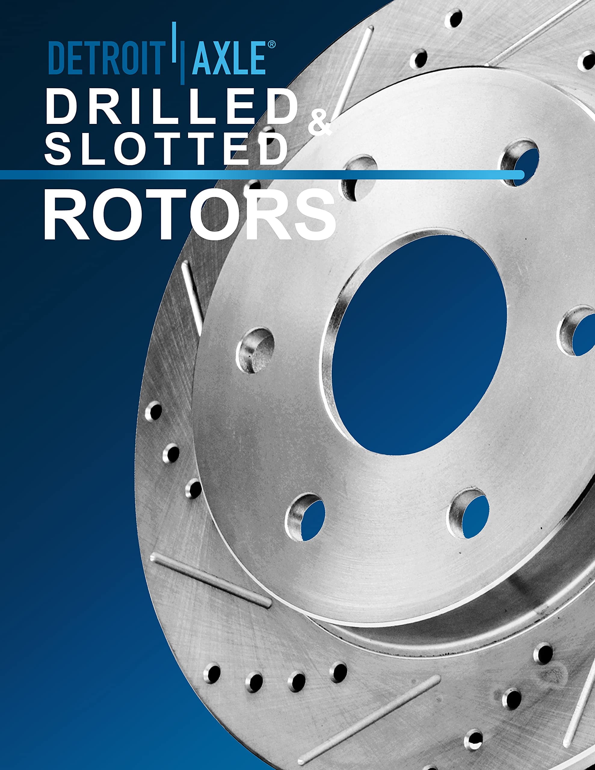 Detroit Axle - Brake Rotors for 12-20 Ford F-150 Drilled & Slotted Brakes Rotors 2012 2013 2014 2015 2016 2017 2018 2019 2020 Replacement: 13.78'' Front Rotor and 13.7'' Rear Rotor 6 Lug