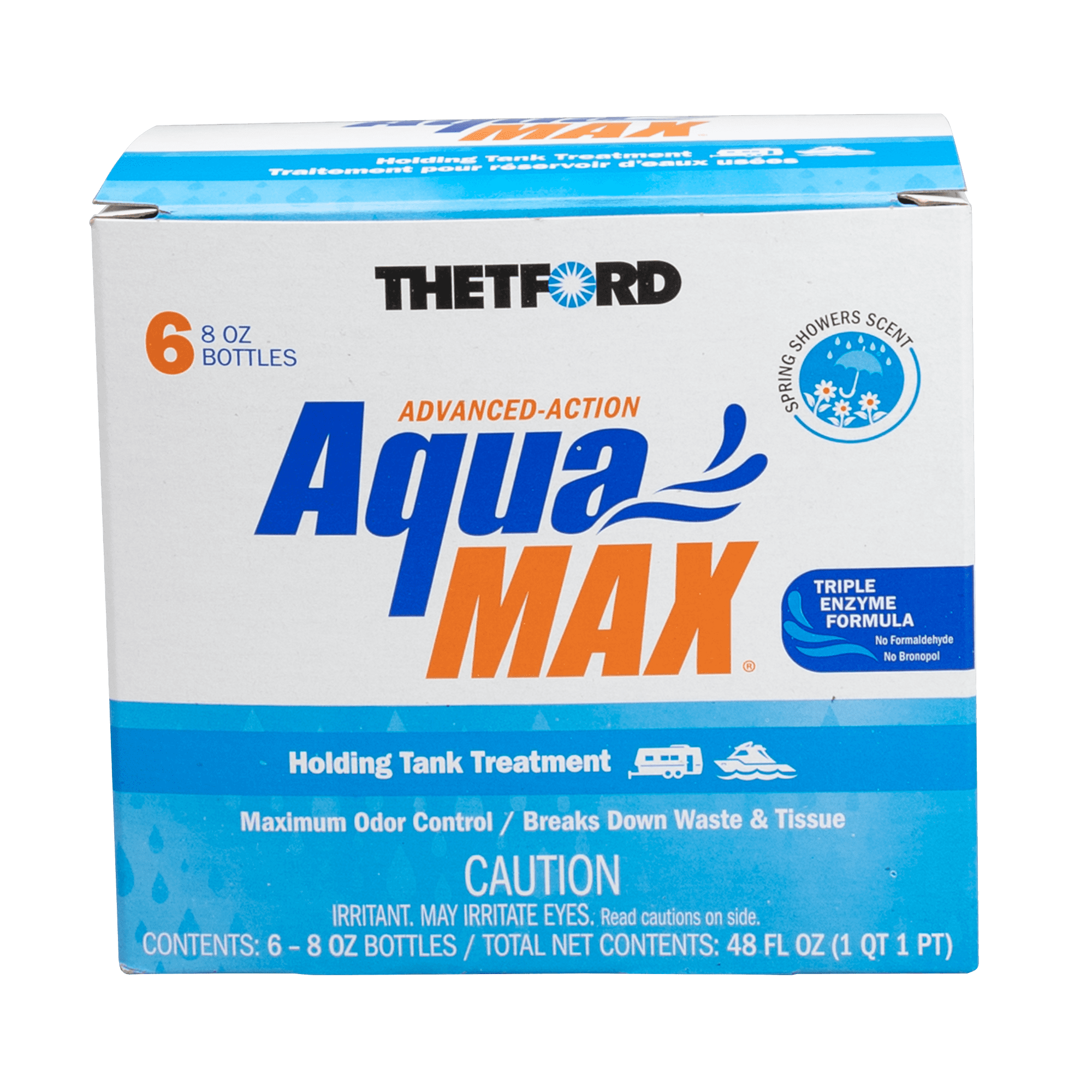 Thetford AquaMax Spring Showers Liquid Holding Tank Treatment 8 oz, Pack of 6