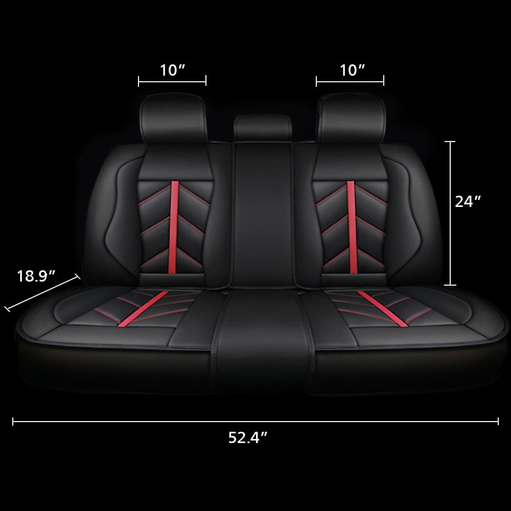 OTOEZ 5D Luxury Leather Car Seat Cover Full Set Front, Rear 5 Seats Protector Universal Fit