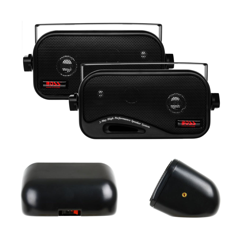 2) BRAND NEW BOSS Audio AVA-6200 80 Watt 3 Way 4 Ohm Car Audio Box Speakers