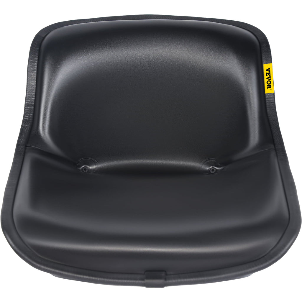 VEVOR Universal Tractor Seat, Compact High Back, Black PVC Lawn and Garden Mower Seat Replacement, Two Drain Holes Steel Frame Forklift Seat, Compatible with Forklift, Excavator, Mower