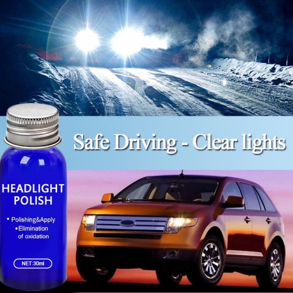 Car Headlight Restoration Repair Coating Kit, Car Headlamp Glass Polishing Liquid Restoration Fluid Scratch Oxidation Remover  30 ML