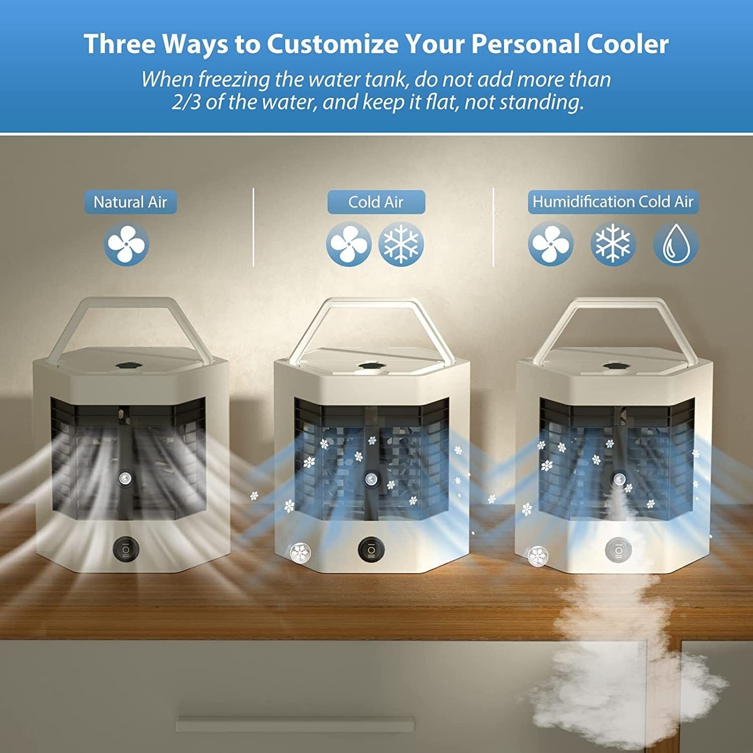Portable Air Conditioners Mini Desktop Humidifier Cooler Personal Space Cooler