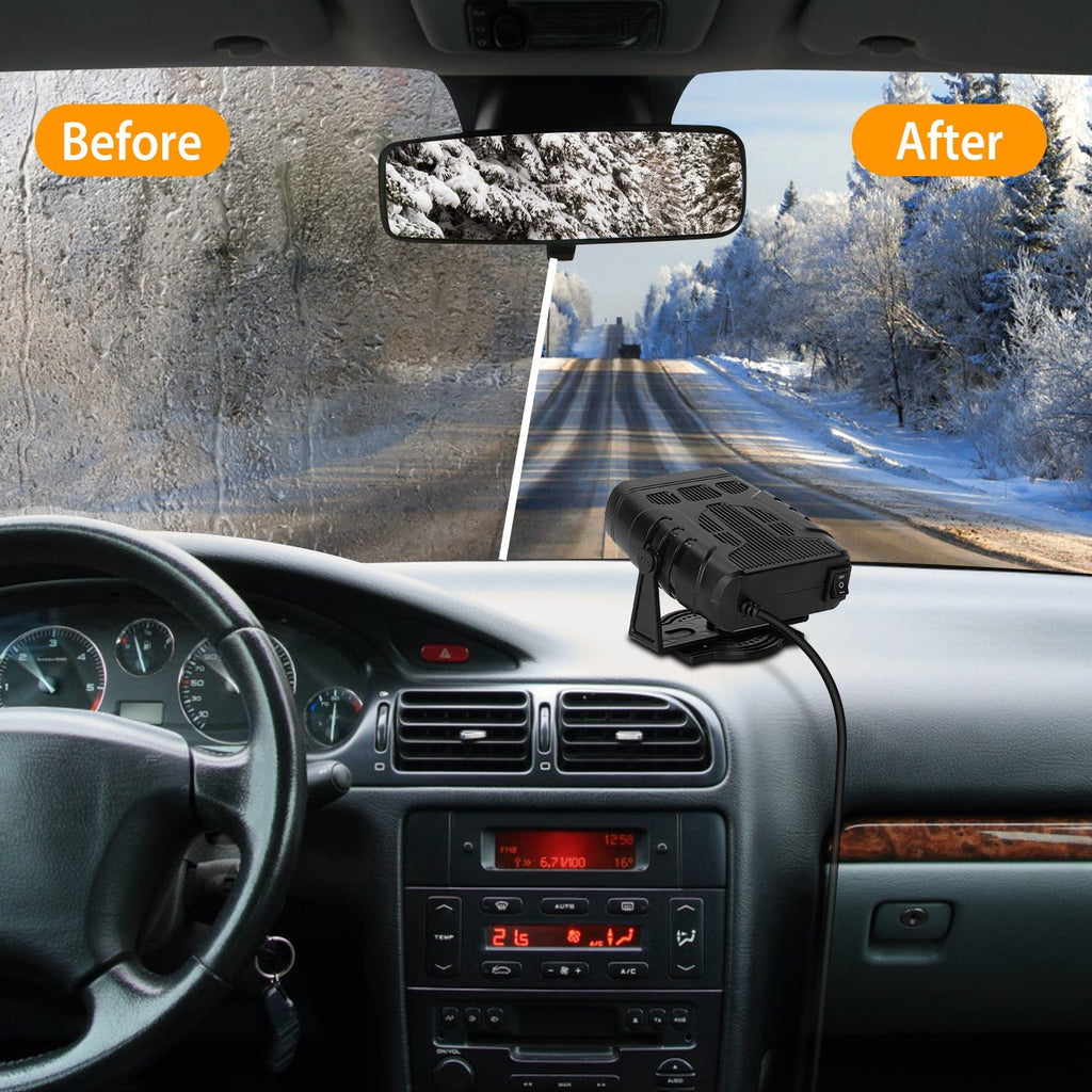 iMounTEK 12V 120W Portable Car Space Heater 2 in 1 Defroster Heater Cooling Fan for Car Truck Van