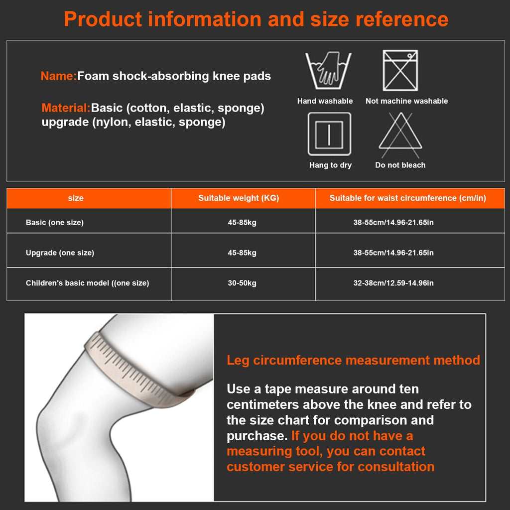 Adult Sponge Knee Pads Protector Gear Volleyball Mountain Bike Skate Football Wrestling Hiking Shockproof Pad Support Brace Guard Elbo