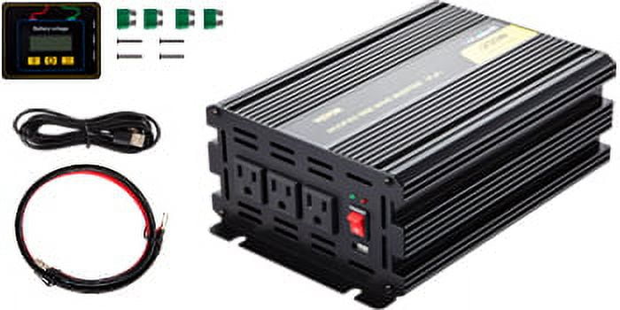 VEVOR Power Inverter 2300W Modified Sine Wave Inverter DC 24V to AC 120V Car Converter with LCD Display Remote Controller LED Indicators AC Outlets Power Inverter for Car RV Truck Boat Travel Camping