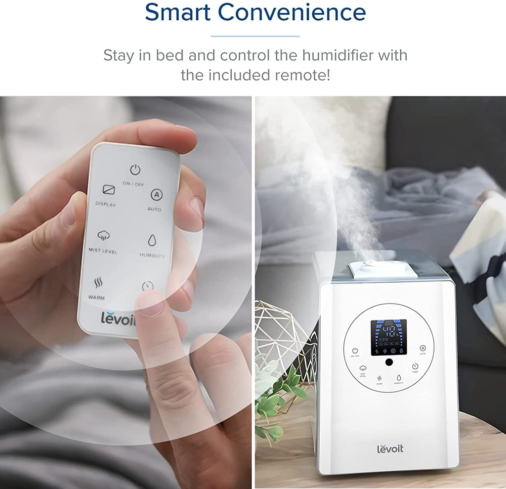 Levoit 6L 753 sq ft Warm and Cool Mist Humidifier, Vaporizer, White