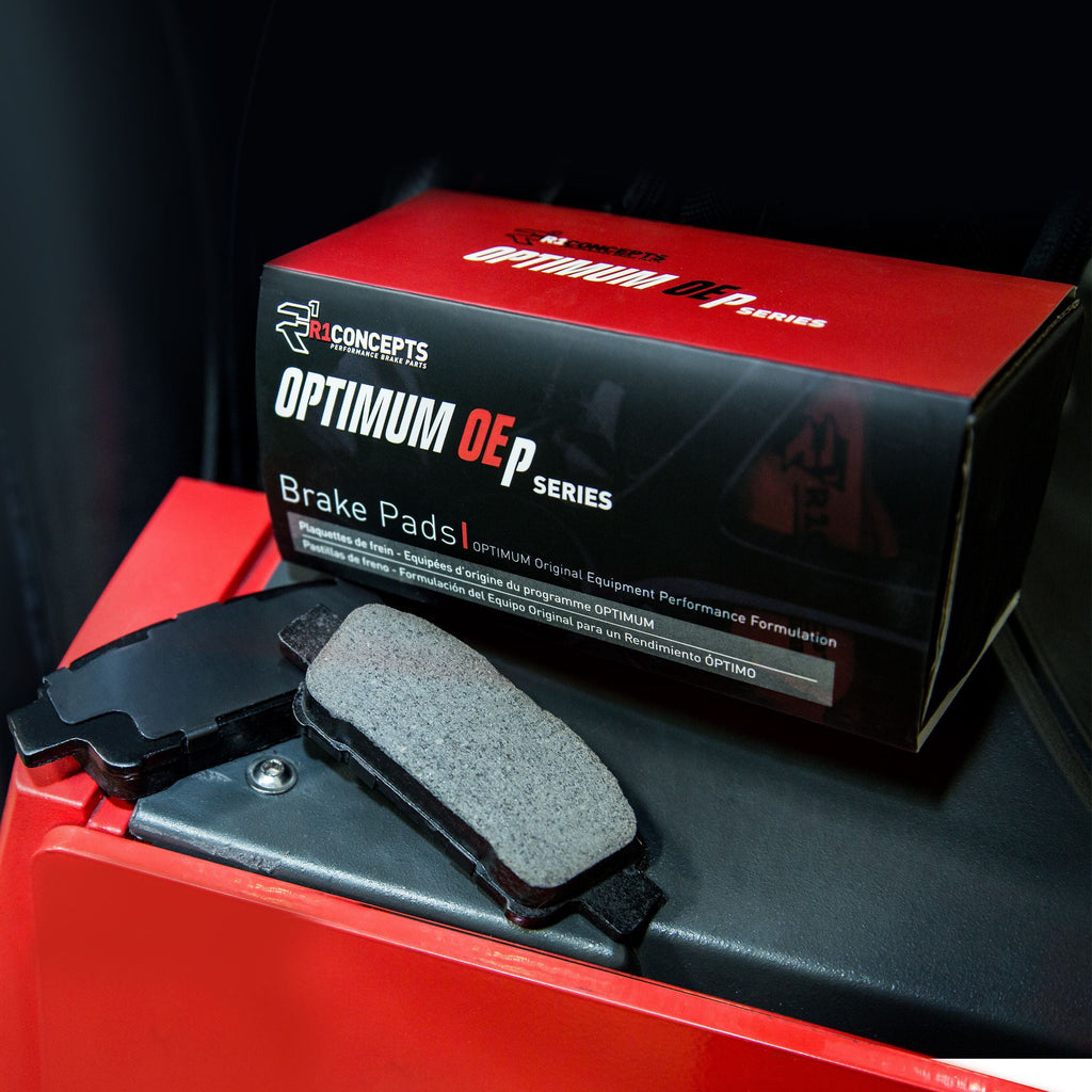 R1 Concepts Front Rear Brakes and Rotors Kit |Front Rear Brake Pads| Brake Rotors and Pads| Optimum OEp Brake Pads and Rotors |Hardware Kit WFUH2-45013