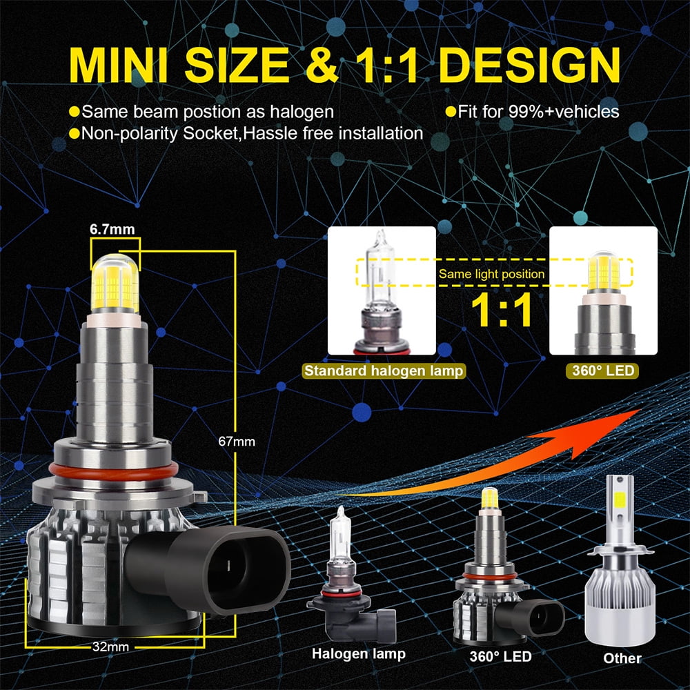 For Chevrolet Colorado 2021 2020 2 PCS 9005 HB3 LED Headlight Super Bright Bulbs Kit White 15000LM High/Low Beam