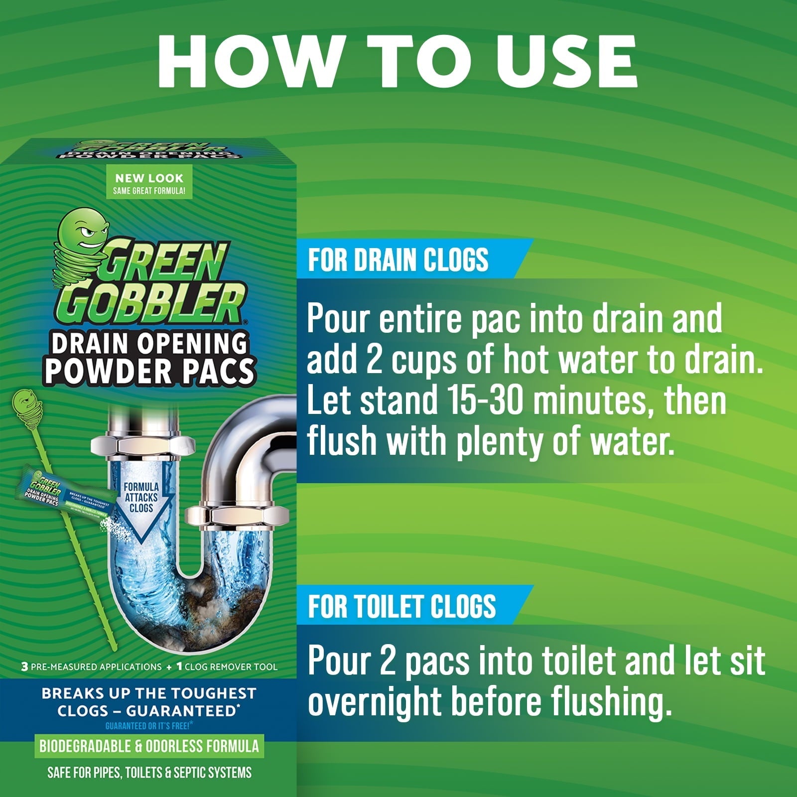 Green Gobbler 8.25 oz. Draining Opening Pacs (3 Count)