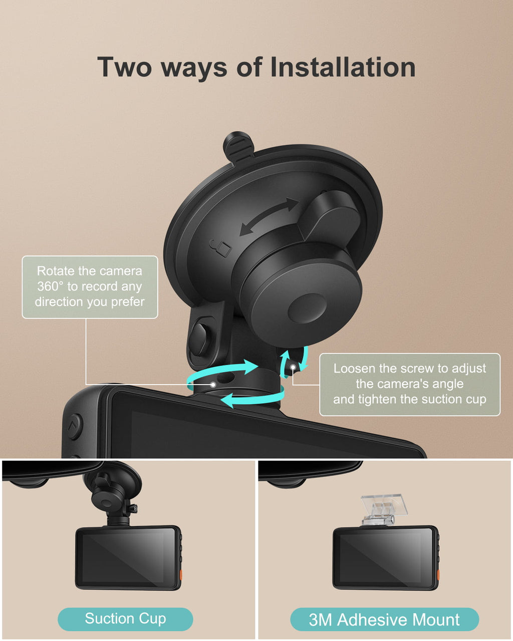 iZEEKER Dash Cam 1080P, Dash Camera for Cars with Night Vision, WDR, 3 Inch LCD Display Car Driving Recorder, 170° Wide Angle, G-Sensor, Loop Recording, Parking Mode