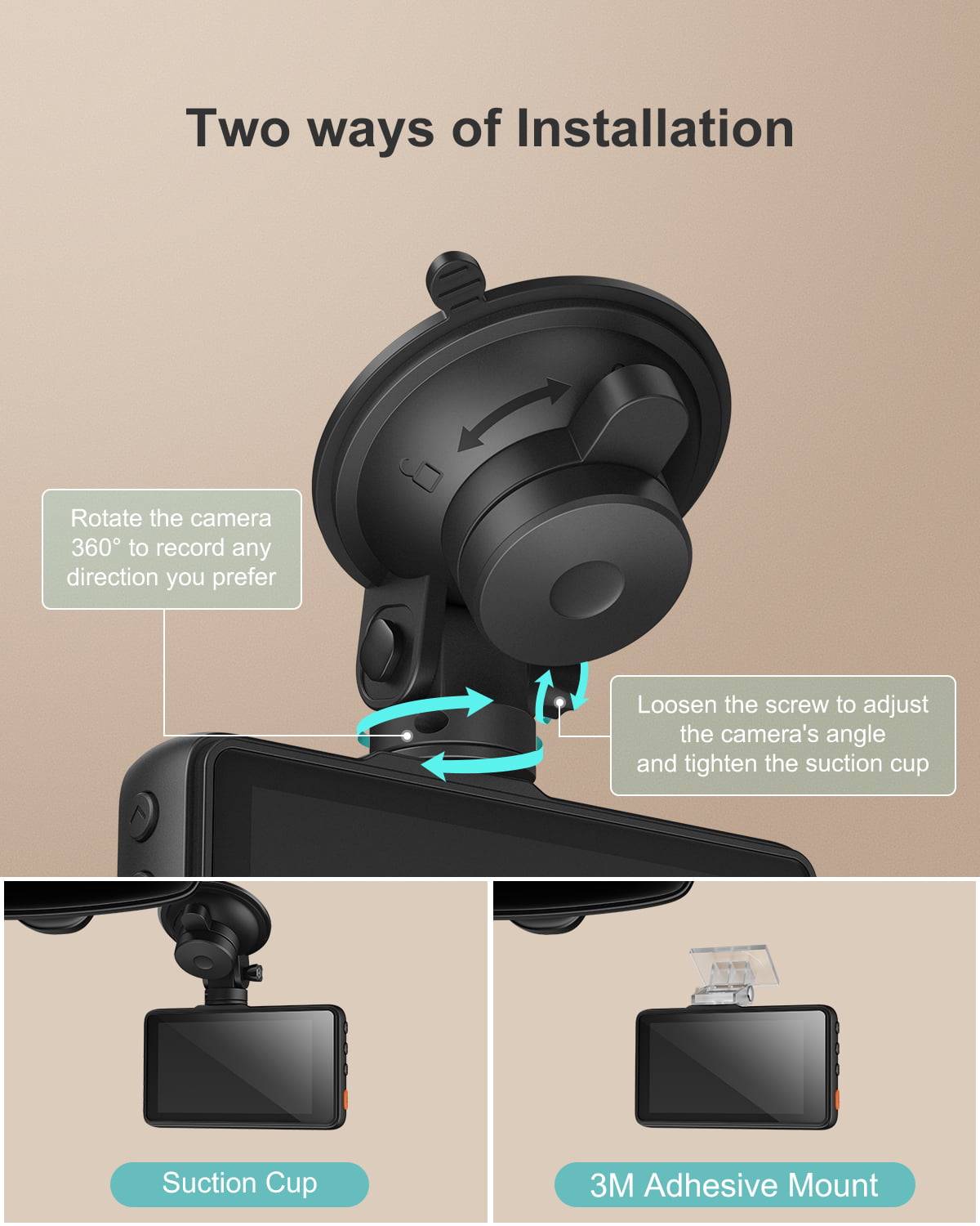 iZEEKER Dash Cam 1080P, Dash Camera for Cars with Night Vision, WDR, 3 Inch LCD Display Car Driving Recorder, 170° Wide Angle, G-Sensor, Loop Recording, Parking Mode