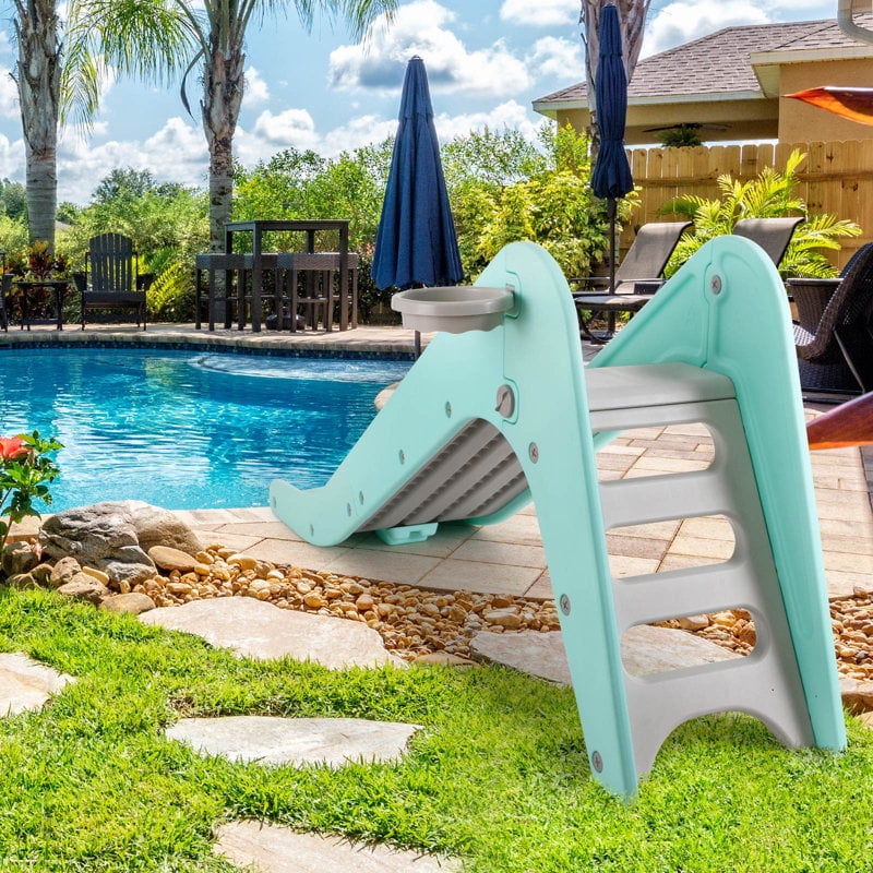 LAZY BUDDY Slide for Kids, Freestanding Toddler Slide Play Climber Set Indoor Playground Outdoor Swimming Pool Slide