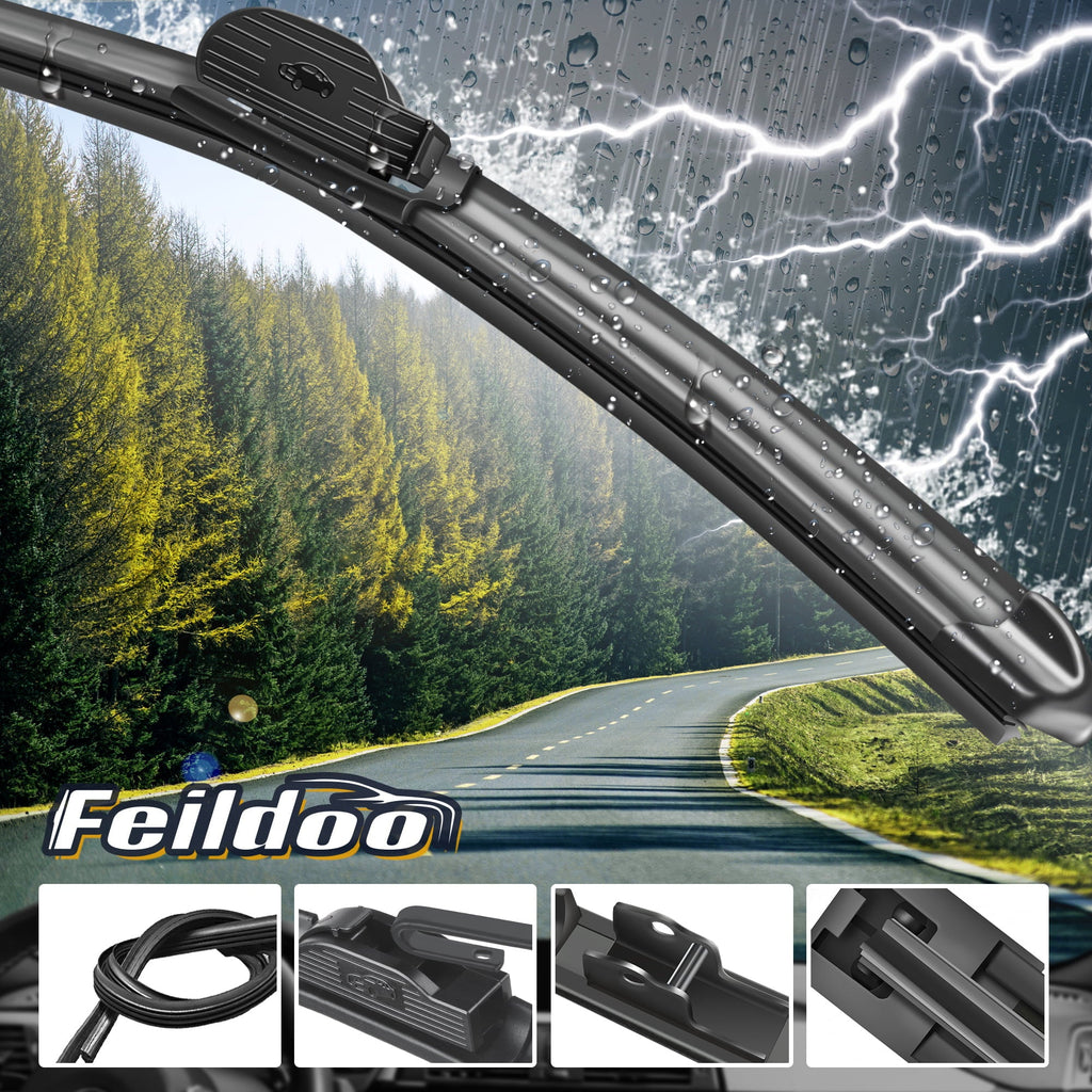 Feildoo 26"+16" Windshield Wiper Blades Fit For Toyota Celica 2001 26 Inch +16 Inch Premium Hybrid replacement for car front window windscreen, Set of 2