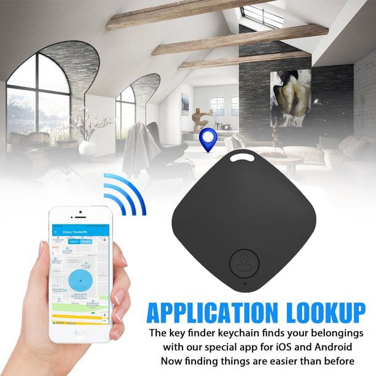 POINTERTECK 4Pcs Anti-lost Bluetooth Smart Tracker,Pet Child Wallet Key Mini Locator GPS Finder Alarm,Dog Cat Kids Car Wallet Accessories