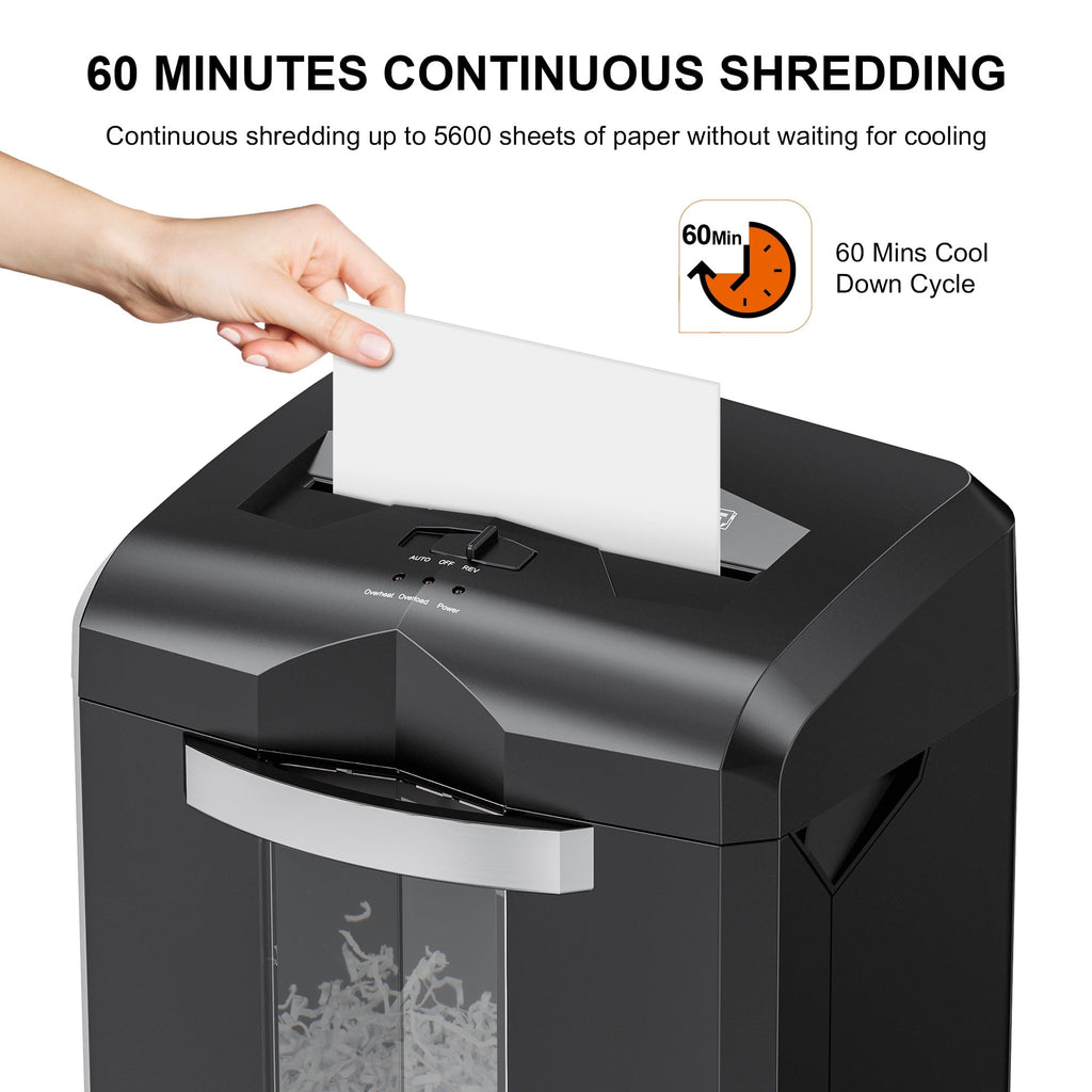 Bonsaii Paper Shredder 18-Sheet Cross-Cut Shredder for Home Office with Wastebasket