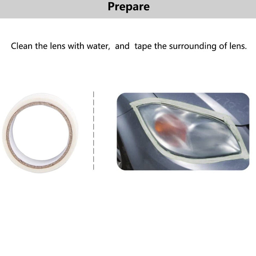 Heavy Duty Headlight Restoration Kit Car Lens Lamp Cleaning Sanding Repair Tools